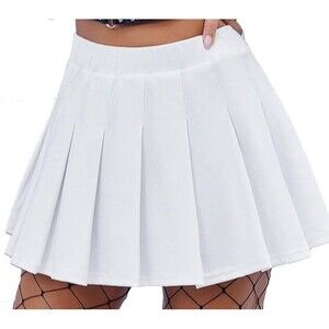 Avidlove Mini Pleated Skirt Underpants White XXL Tennis Cheerleader Uniform New